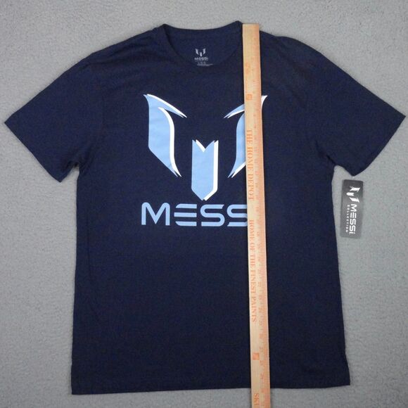 Lionel Messi Collection Shirt Mens Large Blue Shadow Logo Graphic Tee Soccer NWT - Picture 10 of 11
